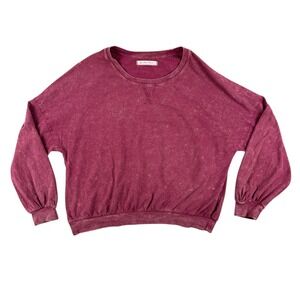 Free People We The‎ Free Sweatshirt Womens XS Pink Purple Acid Wash L/S Pullover